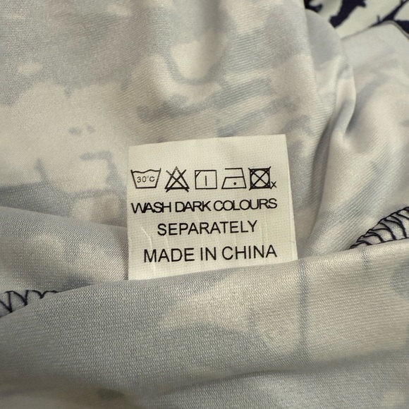 NWT Ouges Navy and White Print Women's Maxi Dress Size M - Picture 9 of 11